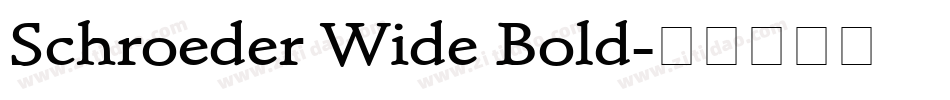 Schroeder Wide Bold字体转换
